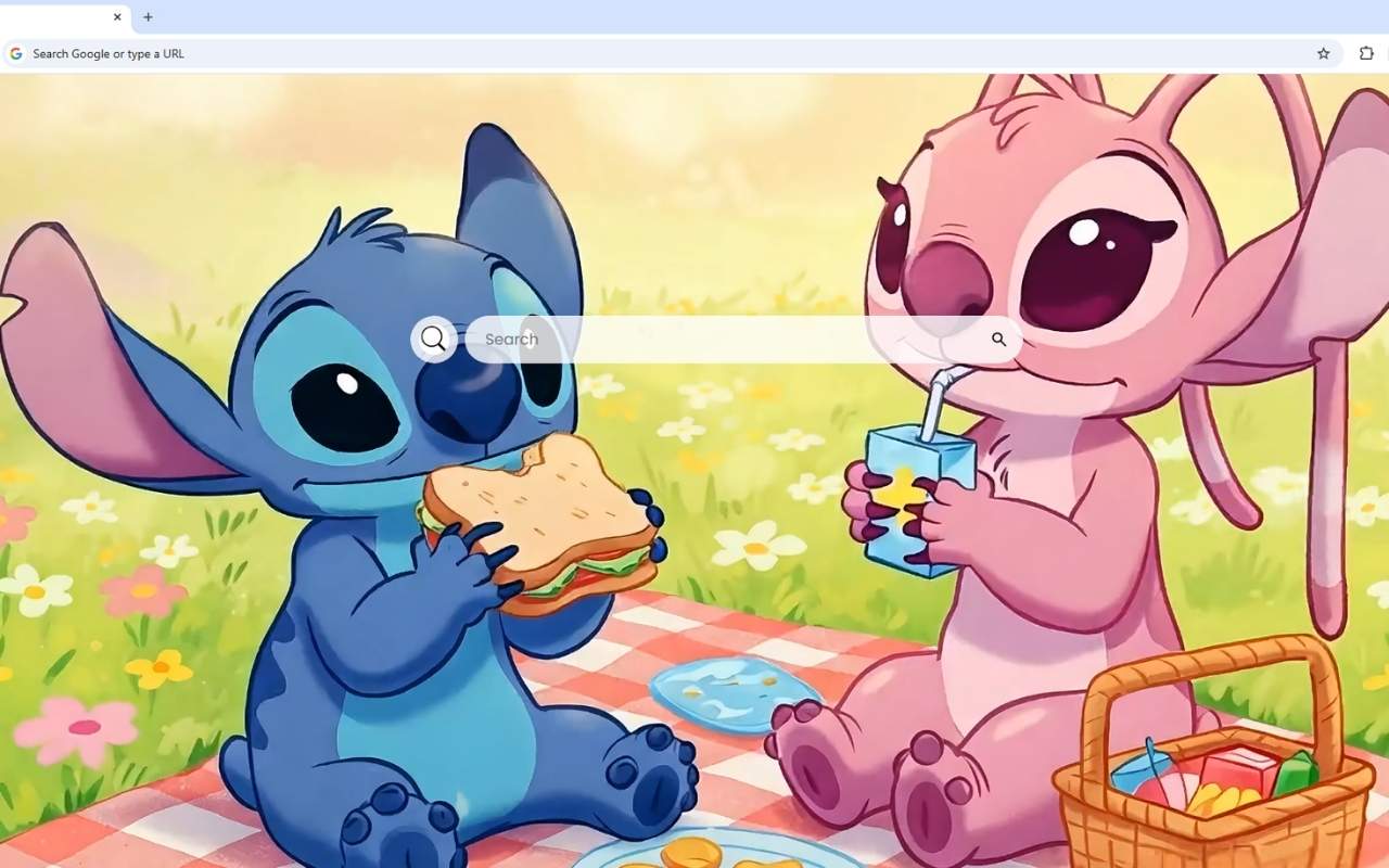 Stitch and Angel Picnic Live Wallpaper
